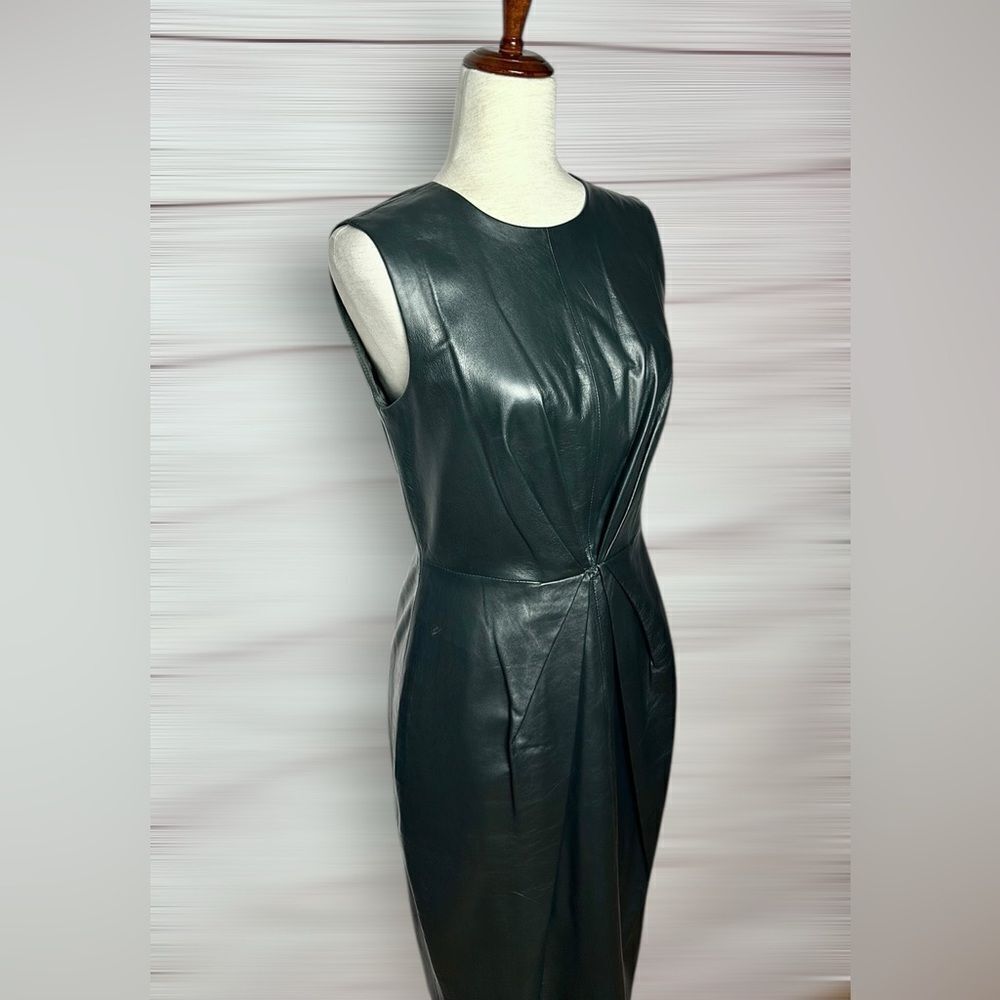 Black Leather Sheath Dress by Robert Rodriguez Sleeveless size 4